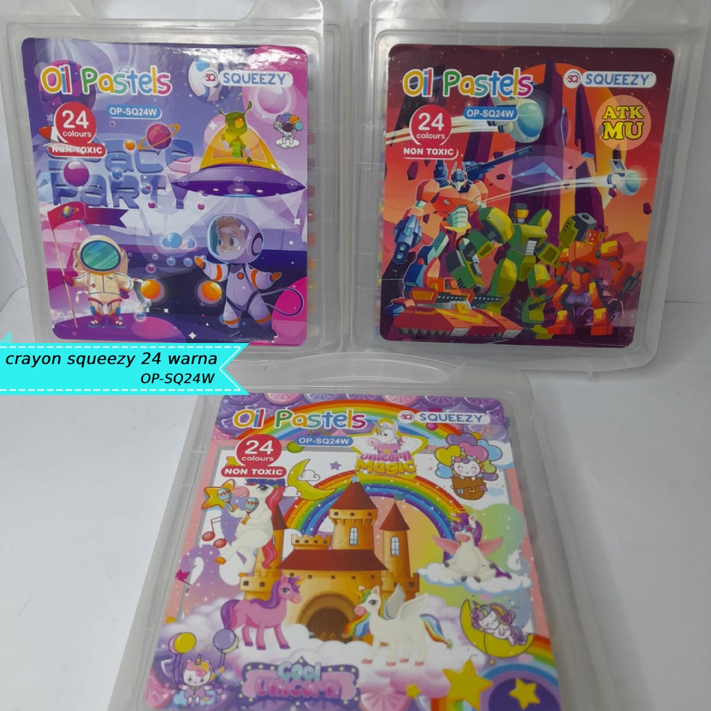 

crayon squeezy oil pastel 24 warna OP-SQ24W