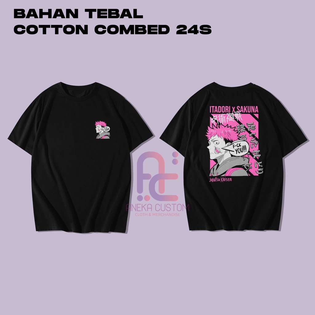 BAJU KAOS ANIME JUJUTSU KAISEN ITADORI YUJI SUKUNA BAHAN TEBAL