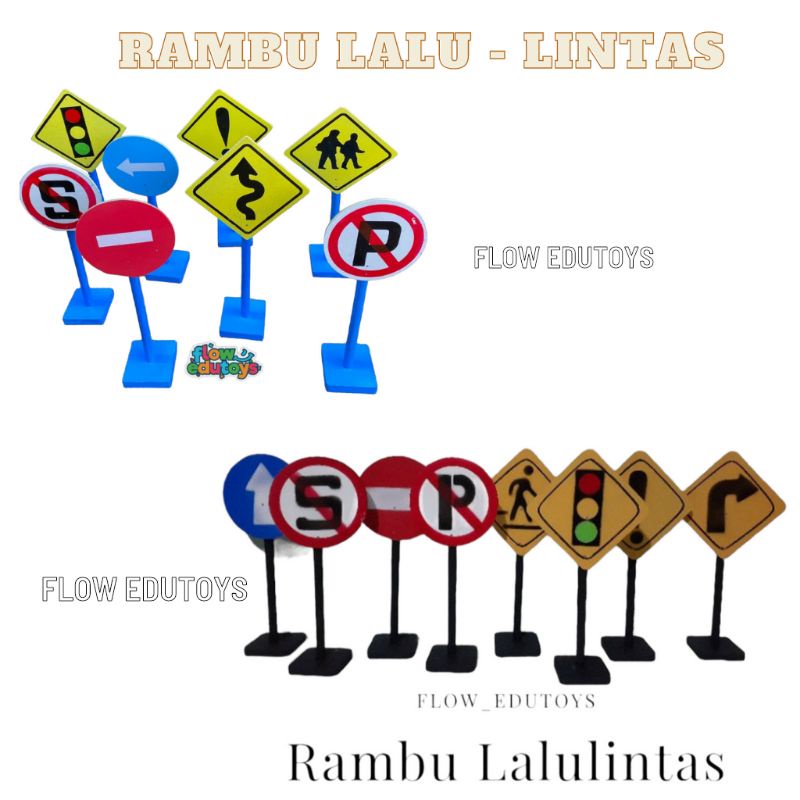 PERAGA RAMBU LALU LINTAS / Mainan / dilarang parkir / RAMBU - RAMBU LALU LINTAS KAYU