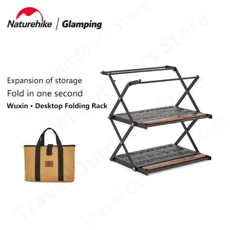 RAK LIPAT DEKSTOP NATUREHIKE CNH22JU004 CAMPING WROUGHT RAK PERABOTAN IRON RACK PIKNIK IRON SHELF PE