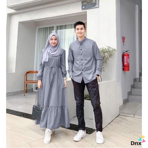 BAJU COUPLE SARIMBIT LEBARAN (2023) HAFIZ&HAFIZAH FAMILY GAMIS PLUS KHIMAR- BAJU COUPLE TERBARU
