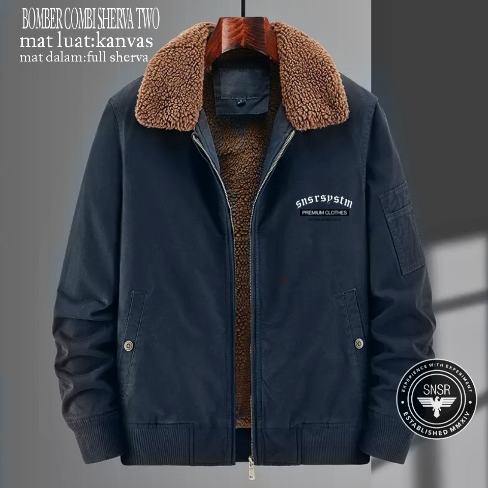 TURUN HARGA ! Jaket Sherpa Tebal Jaket Bomber Combi Sherpa Bulu Pria Tebal Original SENSOR Terbaru / Jaket Winter Musim Dingin