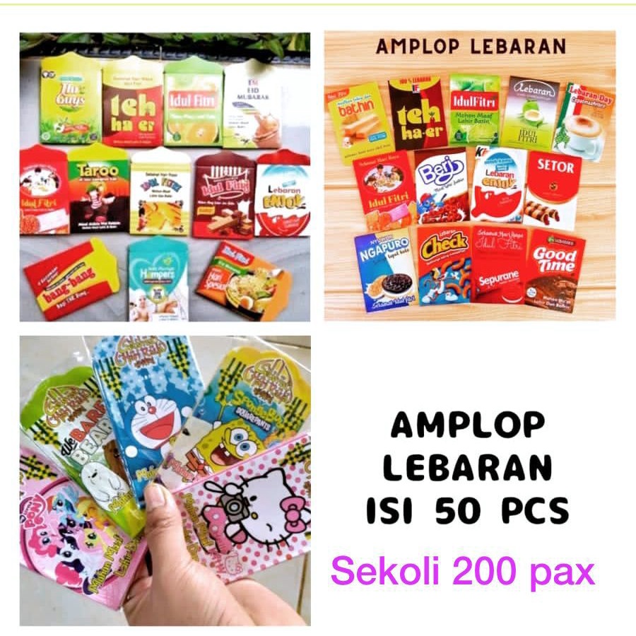 MURAH PACK ISI 100 - AMPLOP LEBARAN ANGPAU PACK ISI 100 PC KAKARTER / SNAK / UANG / MINUMAN HADIAH IDUL FITRI