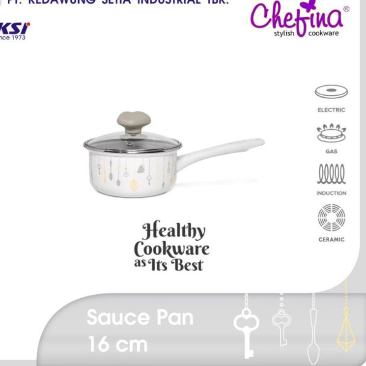 ➢ Chefina Sauce Pan 16 cm Chandelier Panci Enamel ✺