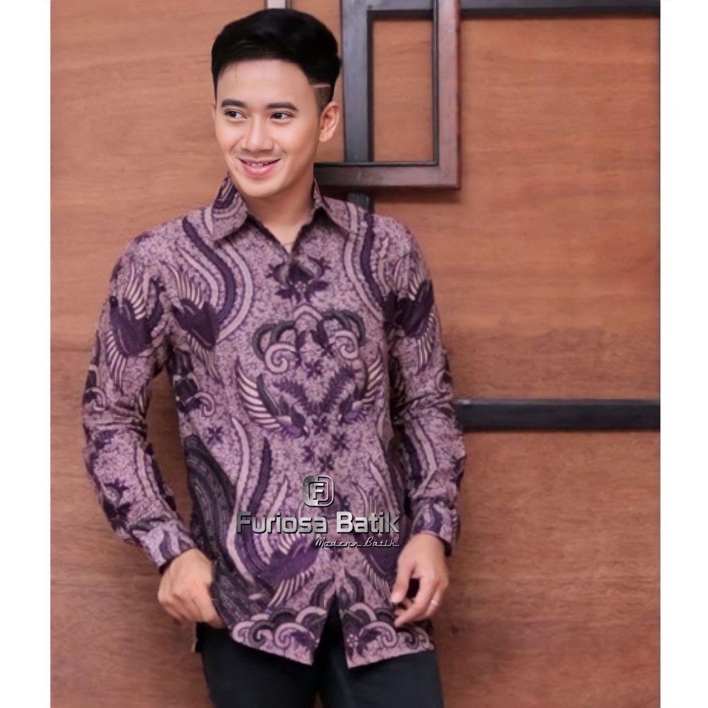 FURIOSA BATIK SAWUNGGALING Kemeja Batik Pria Lengan Panjang Ukuran M L XL XXL