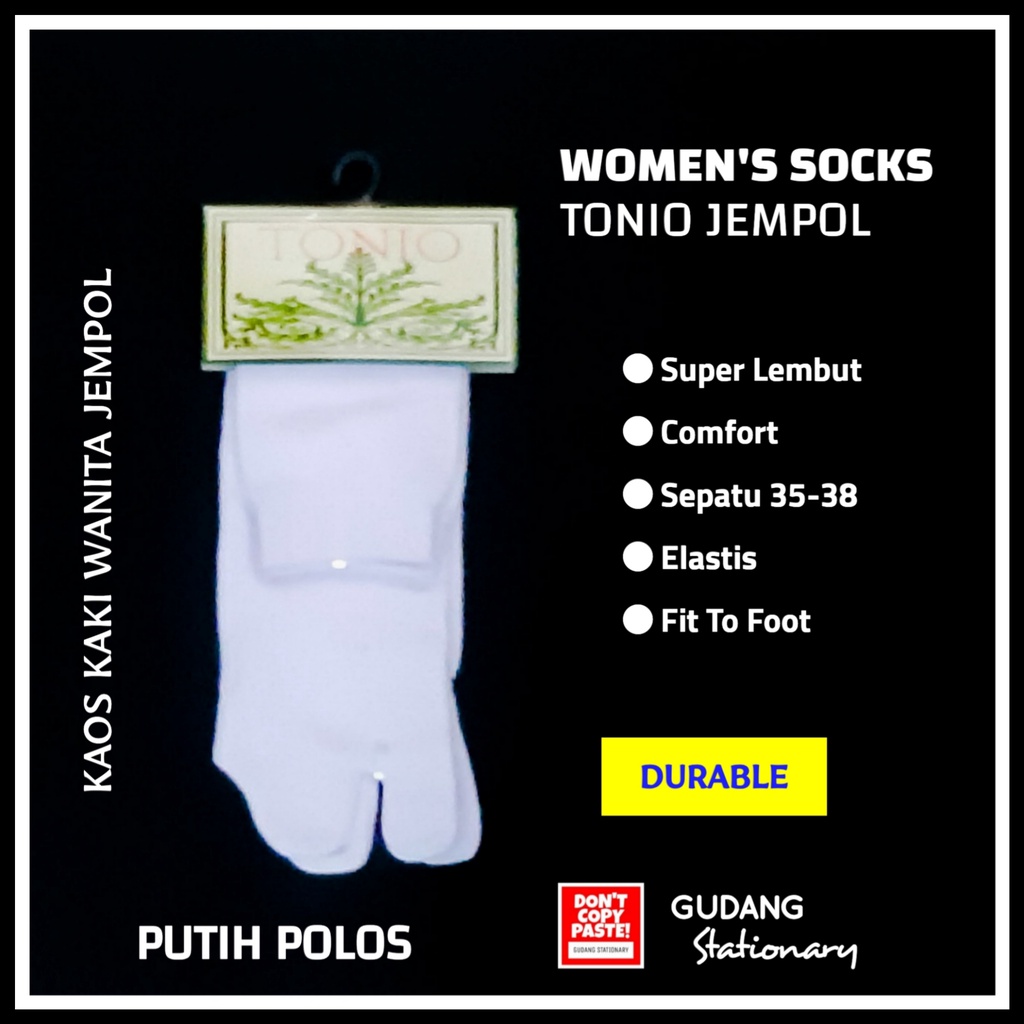 Kaos Kaki Jempol Wanita Putih Polos TONIO