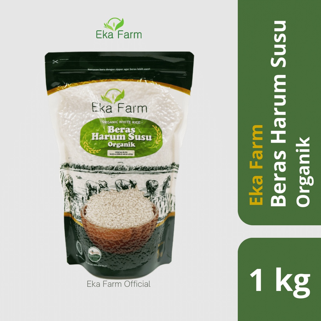 

Eka Farm - Beras Mentik Wangi Susu Harum Susu Organik Kemasan Vakum 1kg