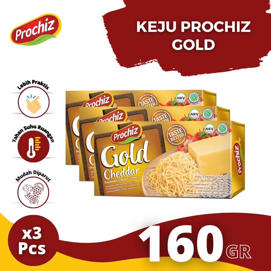 

3 pcs Keju PROCHIZ Gold 160 gr