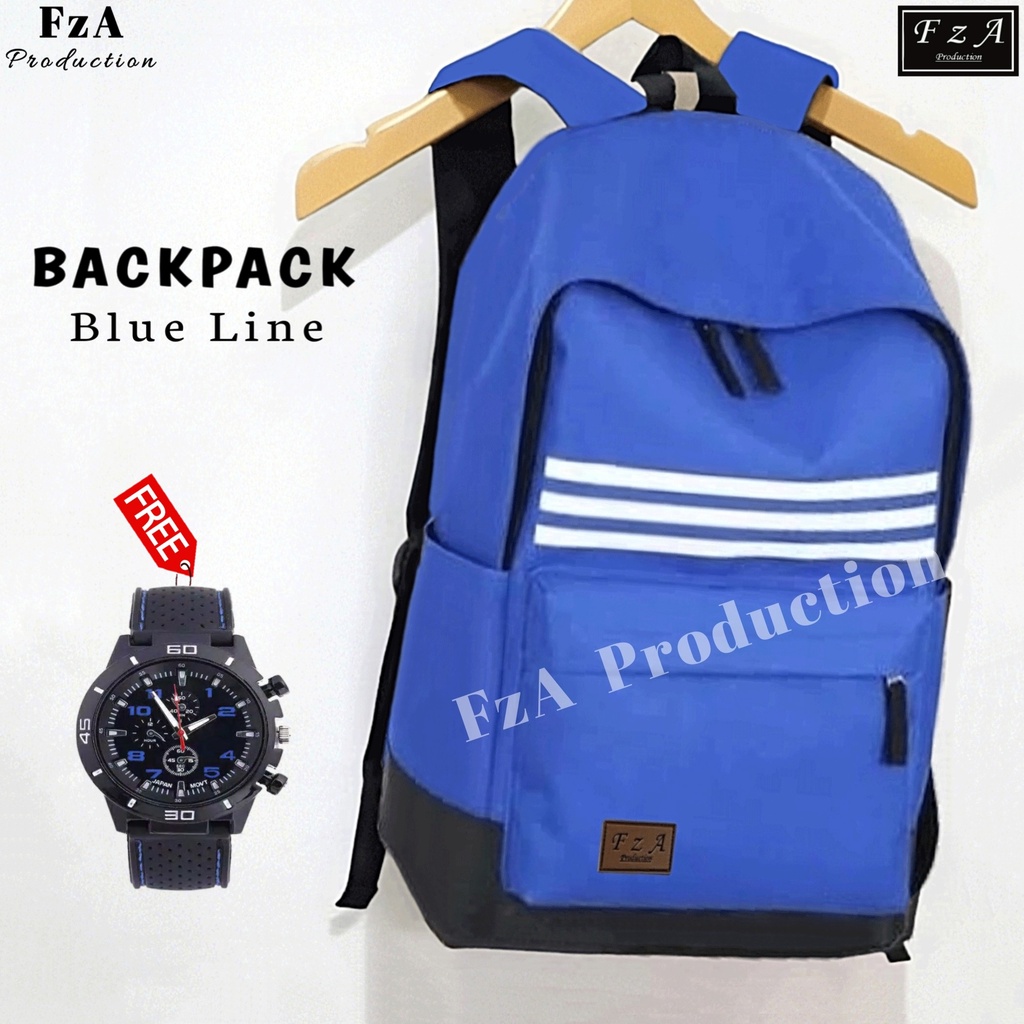 Tas Ransel Pria Wanita Distro Tas Laptop  Ransel Punggung Backpack Original Free Jam Tangan Sport