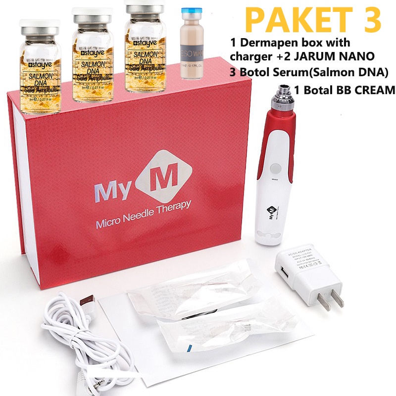 New Mym Dermapen Nano Micro Needle Original Therapy Alat Buat Bb Glow Penghilang Bopeng Dermapen