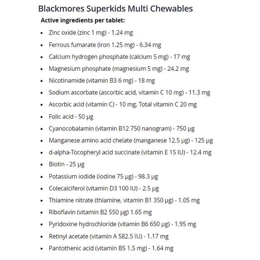 BLACKMORES SUPERKIDS Immune Gummies / Multi Chewables Chewable / Omega Brain Super Kids Multivitamin Multi Vitamin Gummy Tablet Kunyah