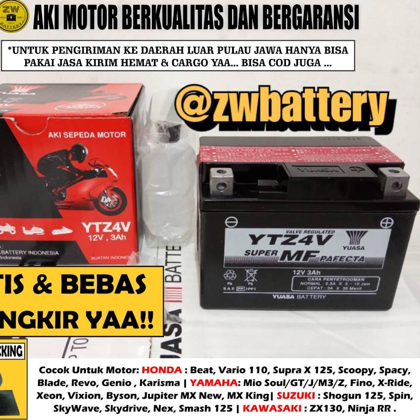℮ AKI MOTOR BEAT, VARIO 110, BLADE, SCOOPY, SPACY, REVO YTZ4V YUASA ORI ❈