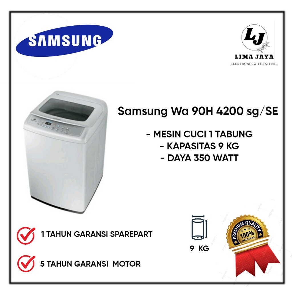 Mesin Cuci Top Loading Samsung WA90H 4200 Mesin Cuci 1 Tabung 9 Kg