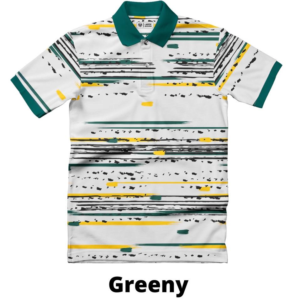 [ART. 8547] VISTULA Kaos Polo Wangki Printing - Greeny