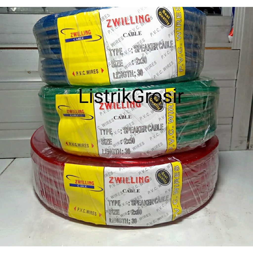 Kabel Monster Transparan Serabut Roll Pendek 2x80 Per Roll 30y 30Yard 30 Yard