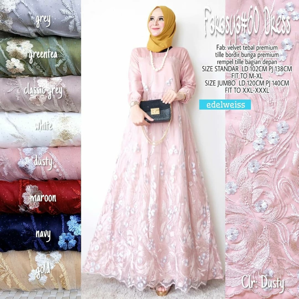 Dress Muslim Super Jumbo xxxl Ld 130cm Farasya #60 Dres Brukat Tile Gamis Kondangan Terbaru Mewah Kekinian Gamis Lebaran Anak Perempuan Gamis Warna Putih Outfit Bridesmaid Gamis Broklat Jumbo Big Size Gamis Syar'i Terbaru Gaun Pesta Resepsi Pernikahan