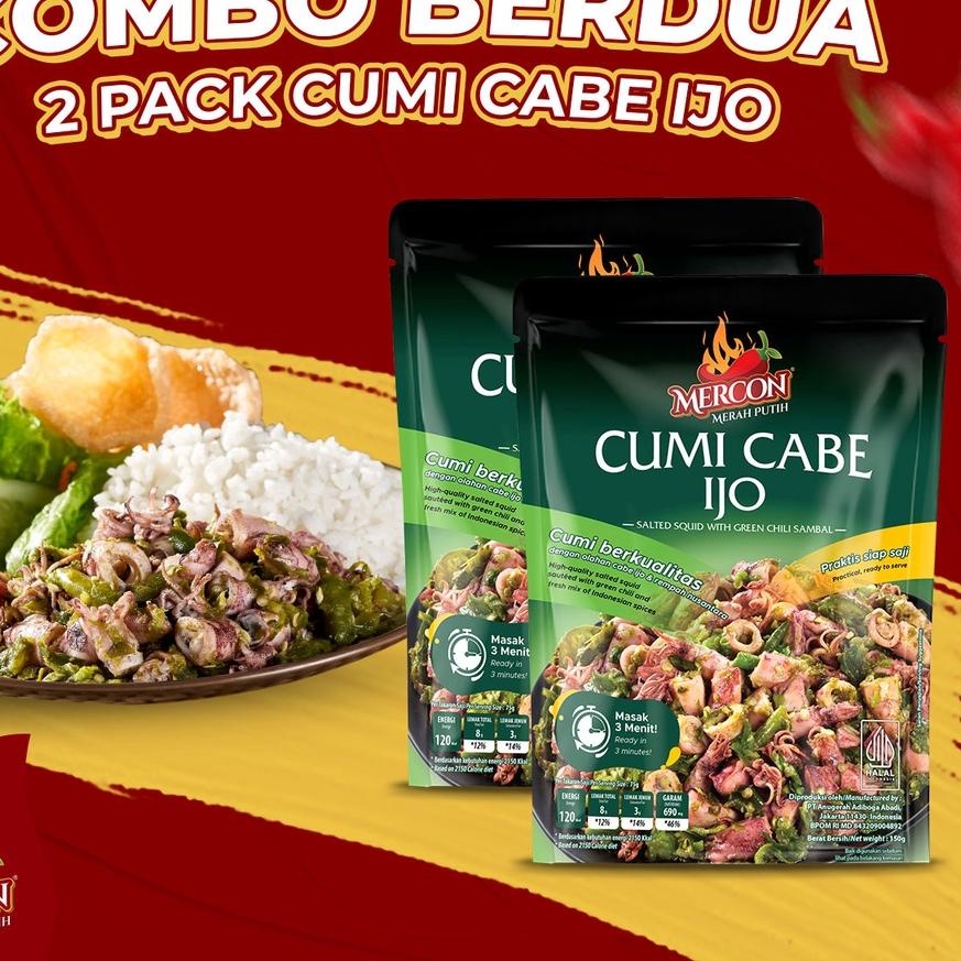 

♗ Mercon Merah Putih - Hemat Combo Berdua || 2 x Cumi Cabe Ijo ♗