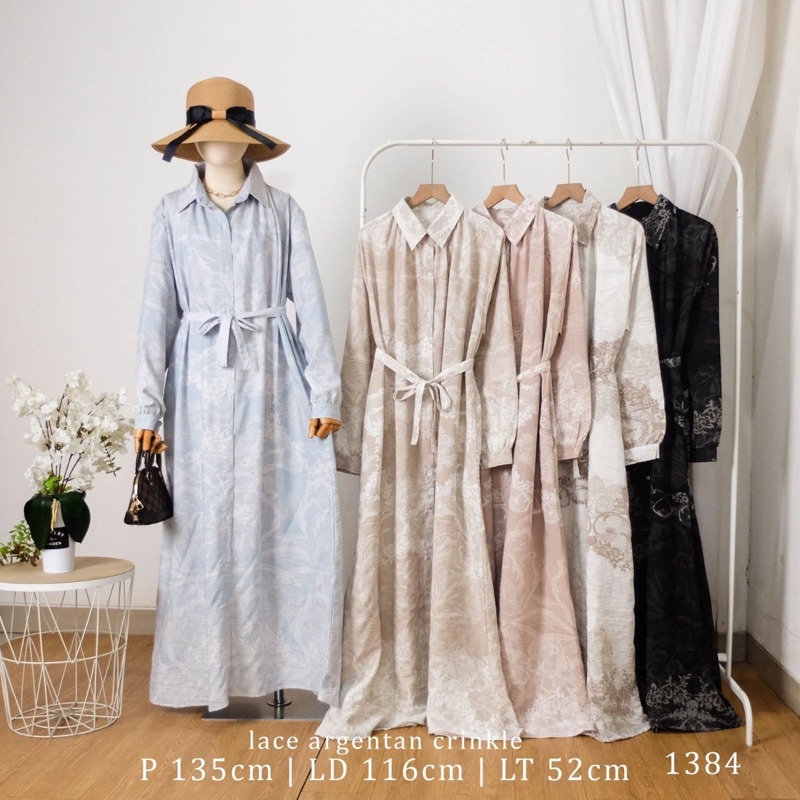 Gamis Lidya Crinkle Premium Tunik Polos Renda Tunik Grosir tunik Mewah tunik Wanita Dress Wanita Pak