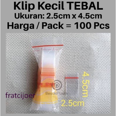 Plastik Klip 2x4.5 | Plastik Klip Mini / Plastik Klip Kecil /Plastik Obat Kecil 1bks 100pcs Klip TEB