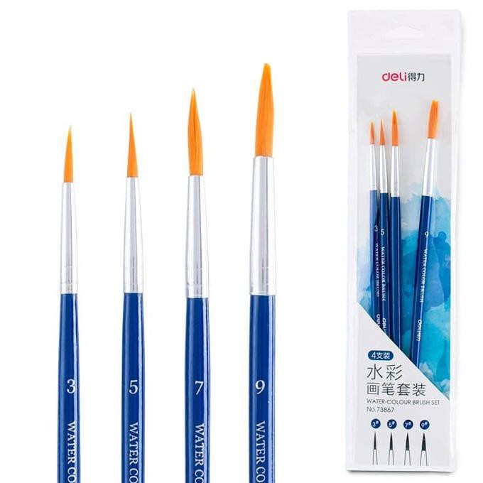 

Deli 73867 Set Kuas Lukis Warna Biru 4 pcs Kombinasi Bentuk Kuas