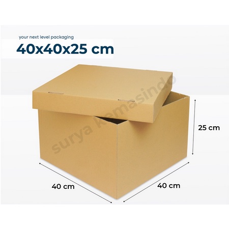 

40x40x25 cm (Set Top/Bot Asia) Kardus/Karton/Paking/Polos/Hampers/Boneka/Buah/Puding/Tart
