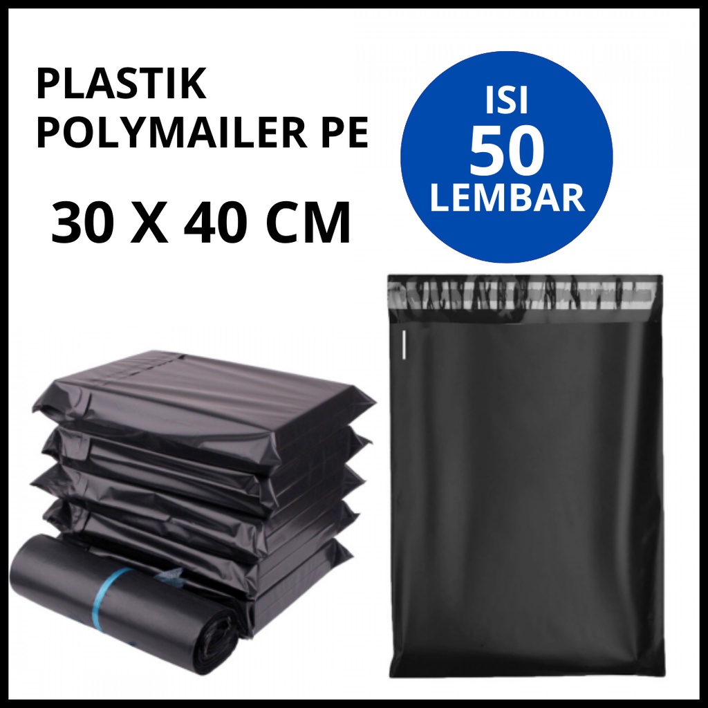 50 LBR Plastik Polymailer isi 50pcs ukuran 17x30 25x35 30x40 35x50 cm isi 50 lembar kebutuhan packing kemasan paket PE 17 30 25 35 40 30 50