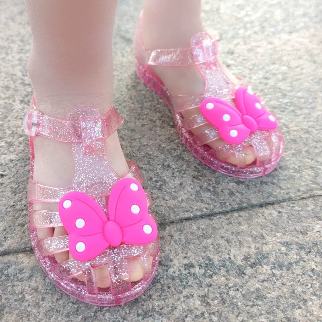 SIZE 24-30 LV0172 Sandal Jelly Anak Perempuan Sandal Anak Perempuan Lucu Sandal Anak  Motif Pita Kupu-Kupu