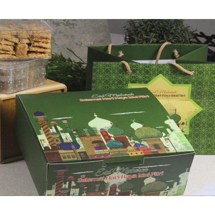 

Kotak Kue Paper Bag Packaging Lebaran Ramadhan Idul Fitri 22 X 22 X10 007