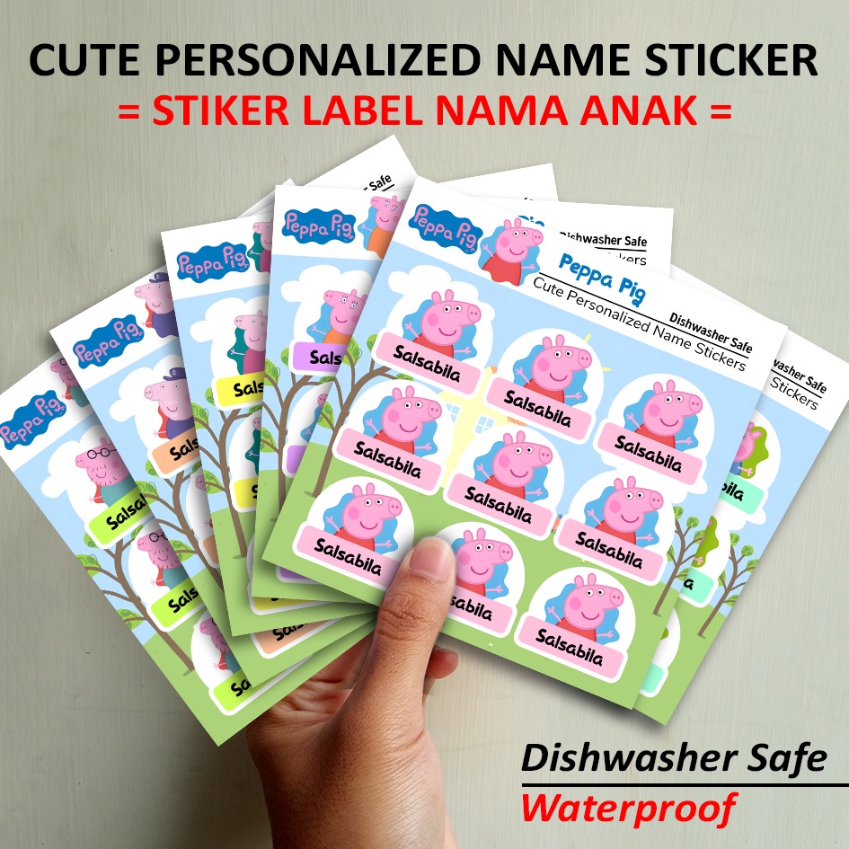 

STIKER LABEL NAMA ANAK CUSTOM STICKER NAME TAG LABEL KUSTOM SERI PEPPA PIG