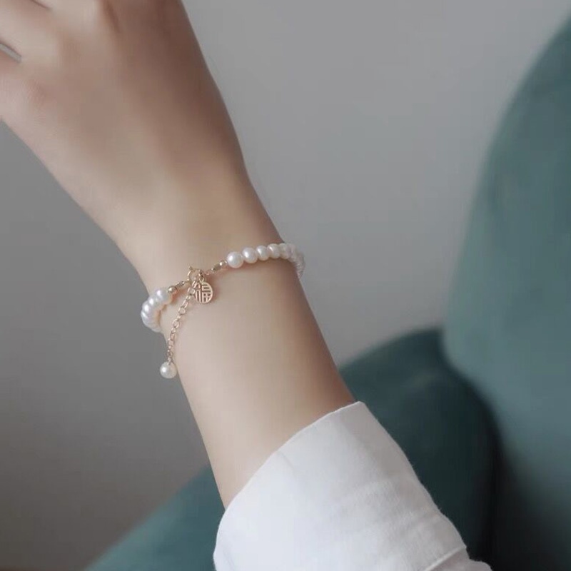 Gelang Rantai Manik Keberuntungan Bangle Untuk Wanita Vintage Gelang Mutiara Buatan Perhiasan Hadiah Terbaik