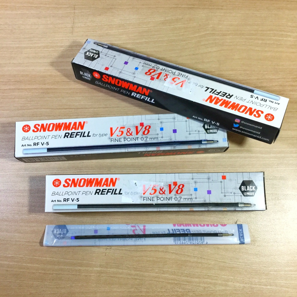 

(2 PAK) REFILL SNOWMAN V5 & V8 HITAM/ ISI TINTA SNOWMAN V5 / ISI TINTA SNOWMAN V8