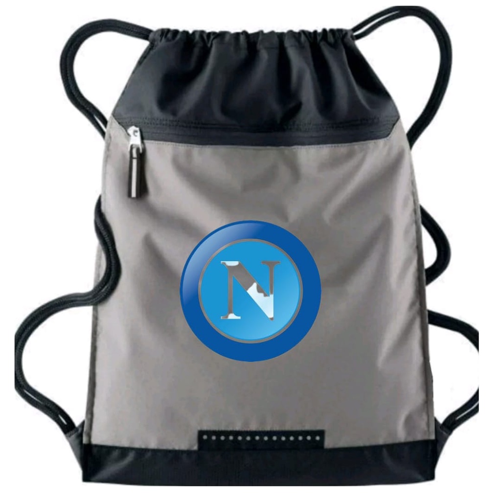 Tas Serut pria stringbag selempang olahraga Logo Napoli | Liga Italia | tas travel serut Waterproof resleting