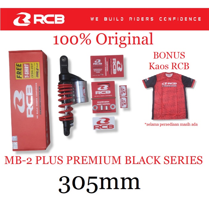 SHOCK TABUNG RCB MB 2 PLUS MATIC MIO SOUL J M3 BEAT VARIO ASLI MERAH ORIGINAL