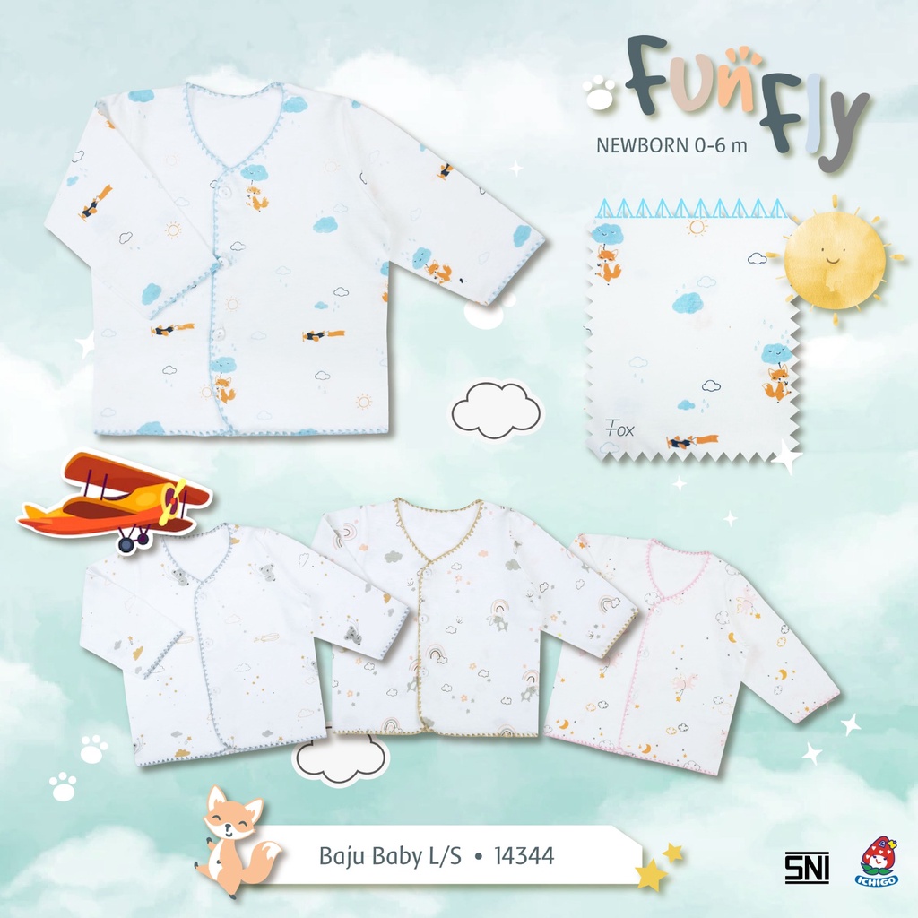 Ichigo Stelan Panjang Putih Fun Fly (3 Pcs) IC-SPJPFF/3