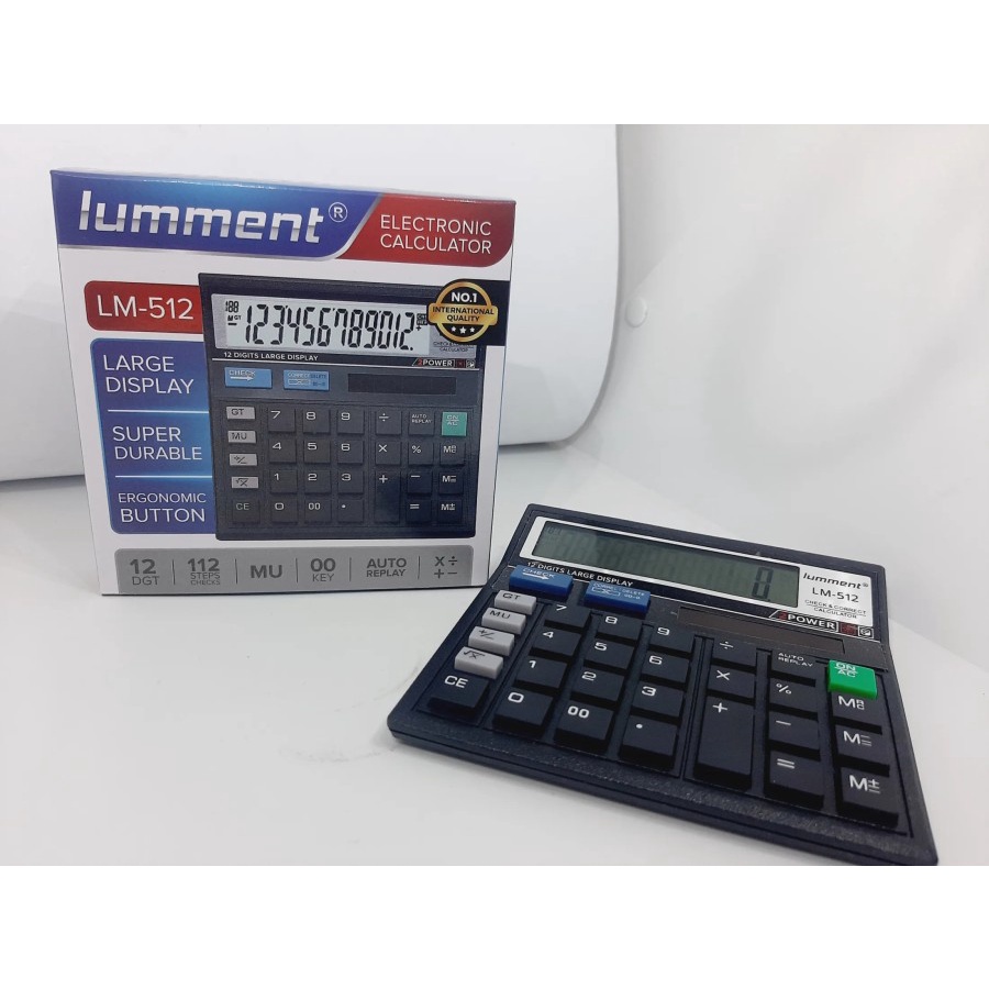 Kalkulator Lumment 12 Digit ARC 512 Solar Panel Display Besar