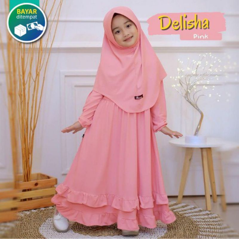 (DELISHA) GAMIS ANAK PEREMPUAN REMPEL BAWAH UMUR 1-8THN