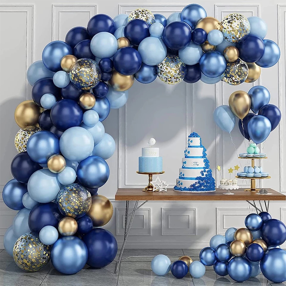 Balon Garland Karangan Bunga Warna Biru Untuk Dekorasi Pesta Ulang Tahun Balon Ulang Tahun Dekorasi 