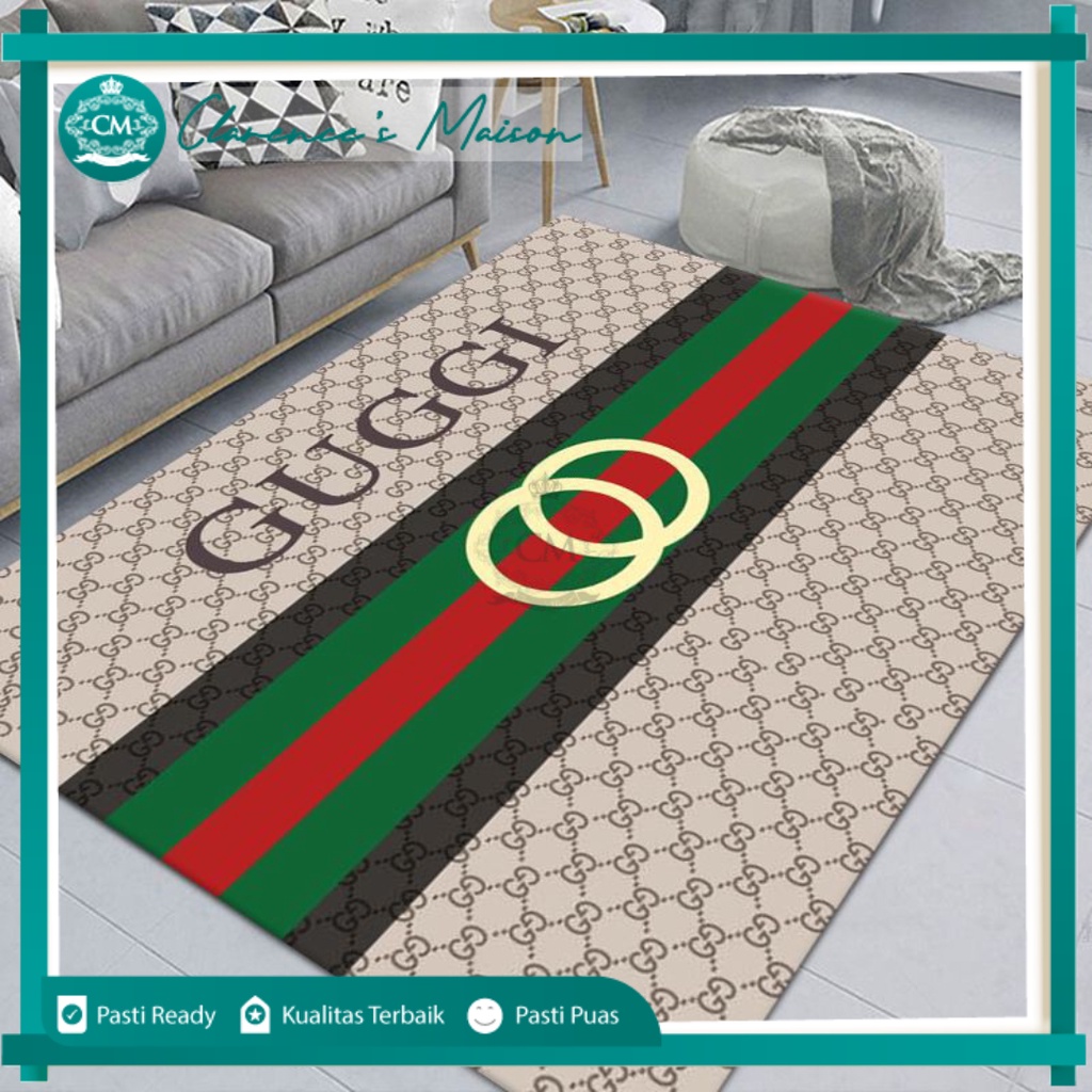 Karpet Lantai Anti Slip Branded 90x140cm, Luxury Carpet Aesthetic Import, Permadani Rumah Mewah Mode