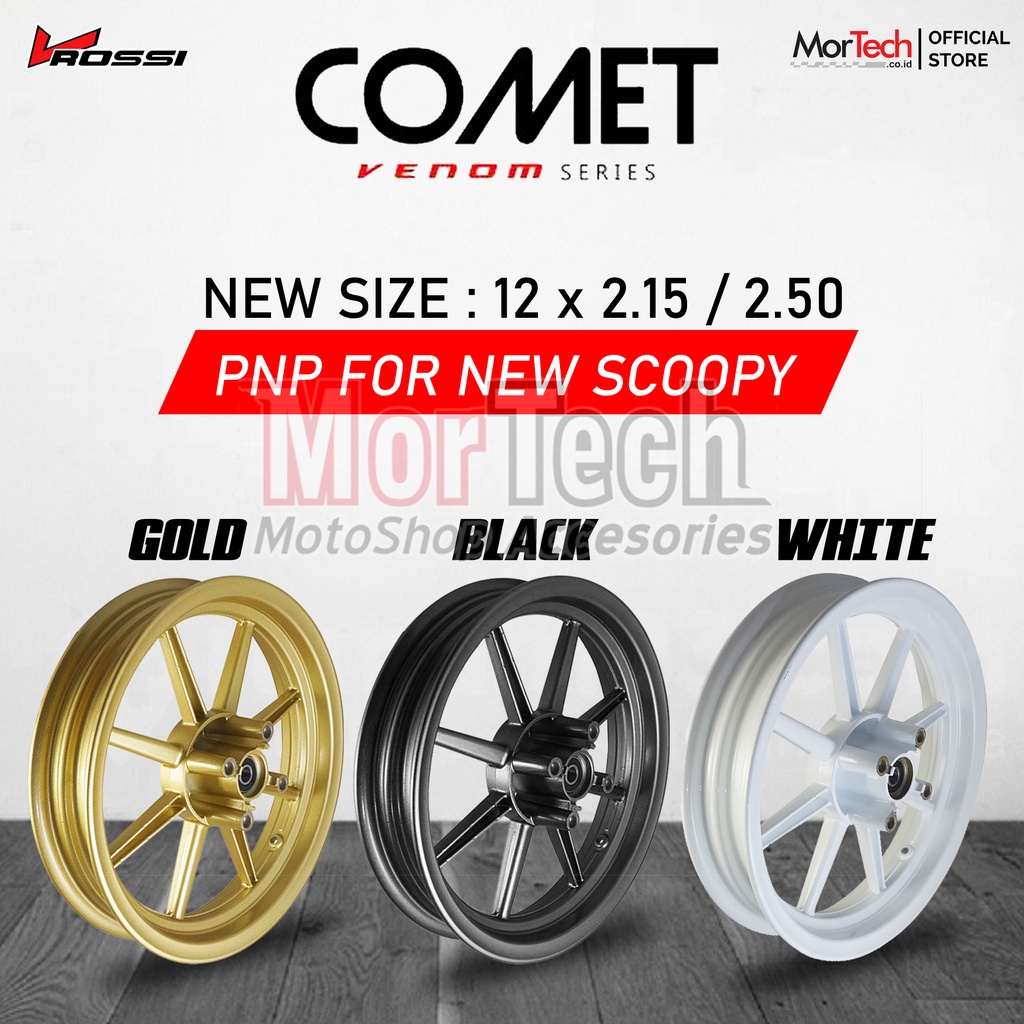 Velg Pelek Racing Rossi Venus Comet Palang 8 Model RCB Honda New Scoopy Stylish Ring 12 Lebar 185/21
