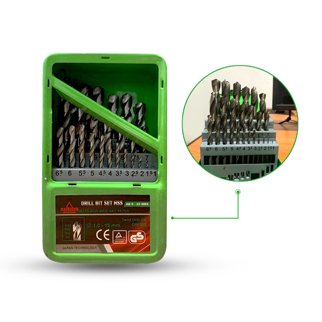 MATA BOR LENGKAP 25 pcs Mata Bor Besi Set Mata Bor Tahan Lama Baja Berkecepatan Tinggi Set Alat Berlubang Woodworking besi baja 1 mm - 13 mm Bosch X-Line Set Mata Bor + Mata Obeng Variasi (33 pcs)