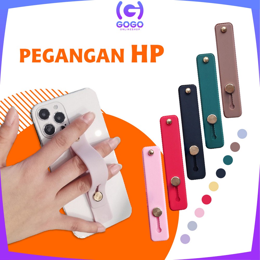 GOGO-C816 Pegangan Hp Strap Bracket Silicone Polos Phone Holder Hp Tali socket Stand Universal / Finger Grip Ring Hp Multiband Strap Holder Hp