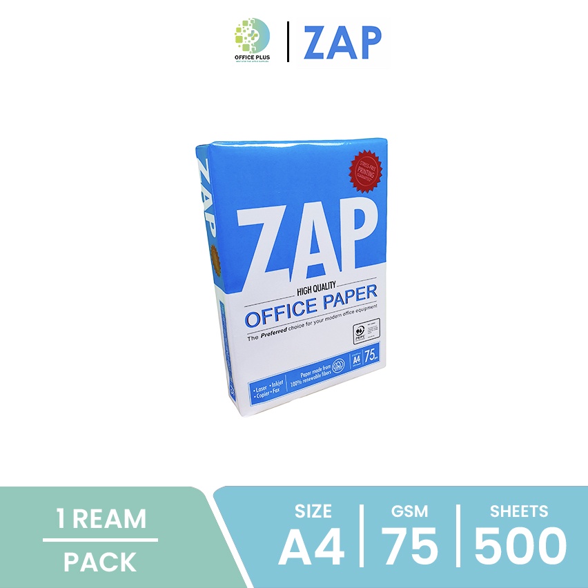 

ZAP Kertas HVS A4 75 gsm Ecer 1 Rim 500 Lembar
