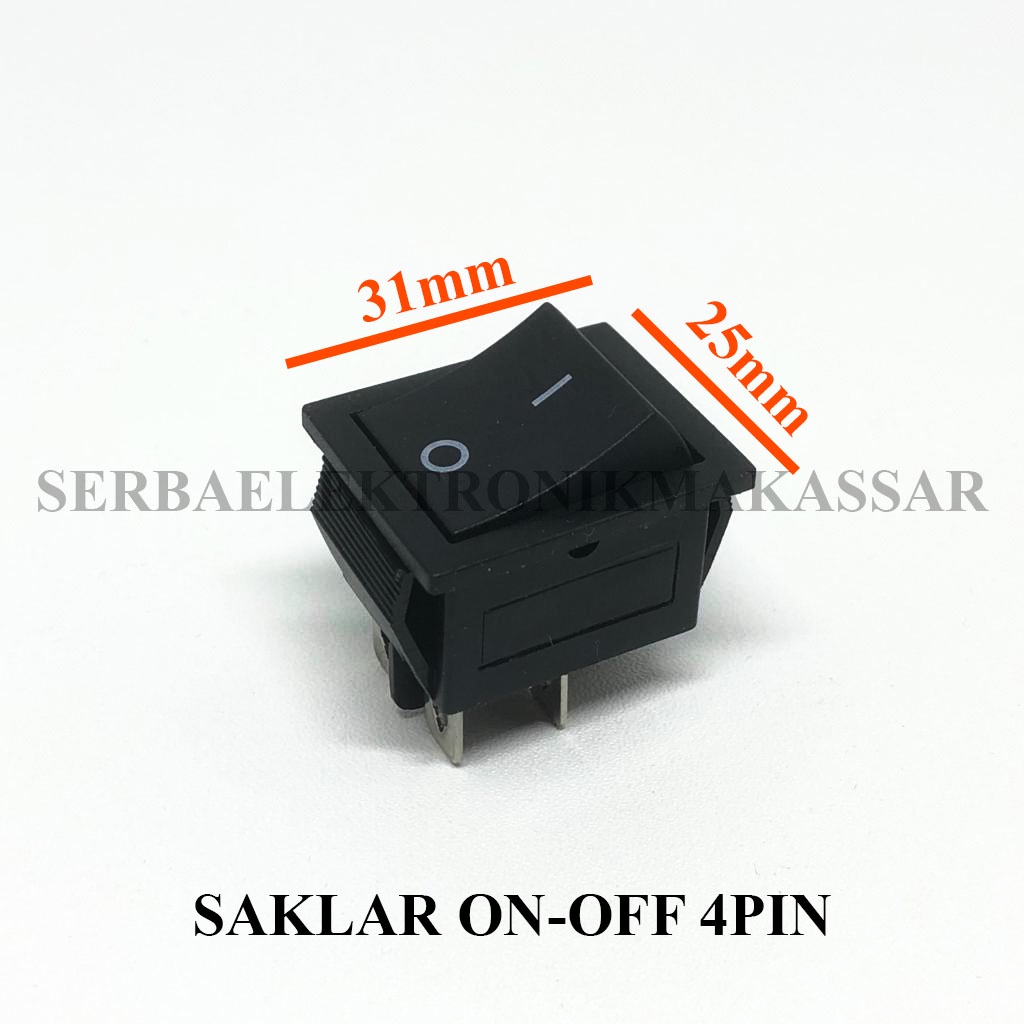 Saklar On Off Besar 4 Pin Segi Hitam Switch On-Off Kotak Besar 4P