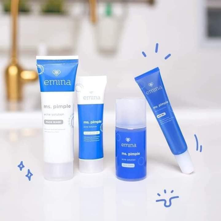 PAKET EMINA MS Pimple Acne Series 4 / Perawatan Paket Wajah Berjerawat / Emina Ms Pimple Paket Wajah
