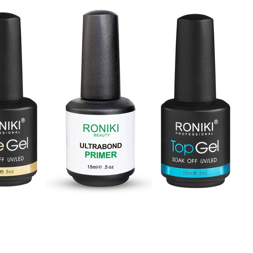 ➽ RONIKI Base / Primer / Top Steel / Top Mate Coat Nail Gel Polish 15ml ♖