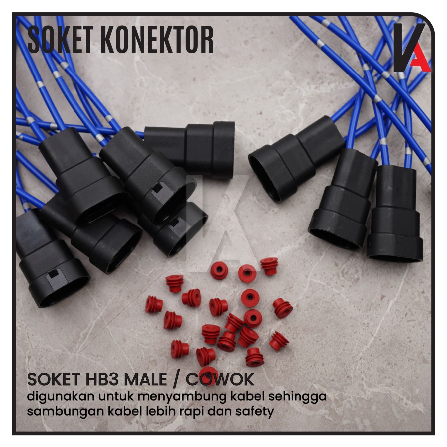 SOCKET CABLE FOG LAMP HB3 - SOKET KABEL LAMPU HB3 KERAMIK