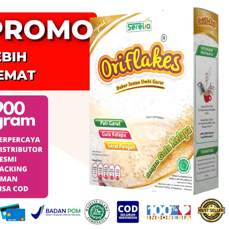 

12.12 ✨Promo✨ ORIFLAKES GASTRO Maag Asam Lambung & Gerd Makanan Sarapan Sehat Alami Sereal Pati Umbi Garut 900 gram 