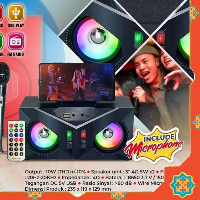 ♗ Speaker Advance  Bluetooth Music Box Karaoke Free Mic ➣