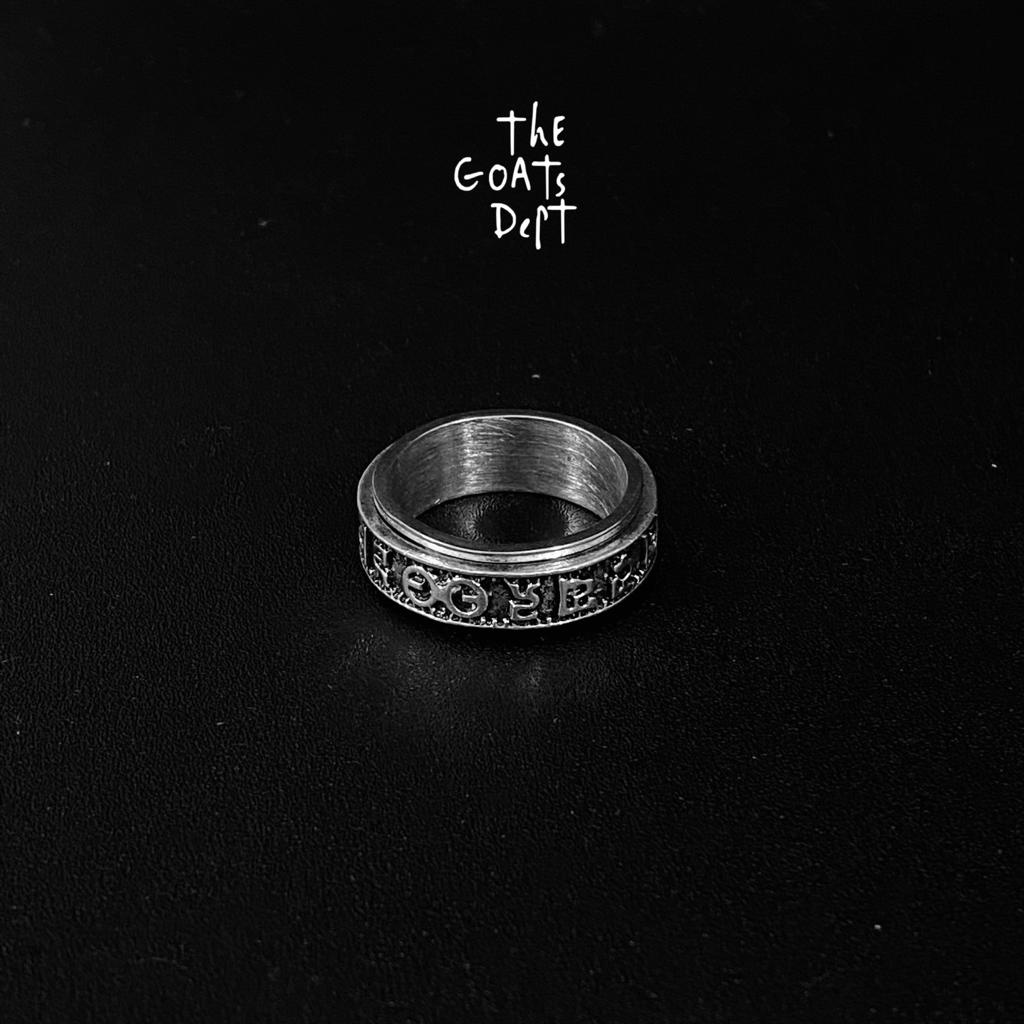 The Goats Dept - Fidget Sanskrit Ring Original - tgd661 cincin dapat di putar rotate silver rune per