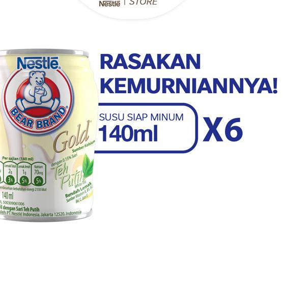 

BRANDS FESTIVAL BEAR BRAND Susu Kaleng White Tea Susu Steril 140ml x 6 pcs murah